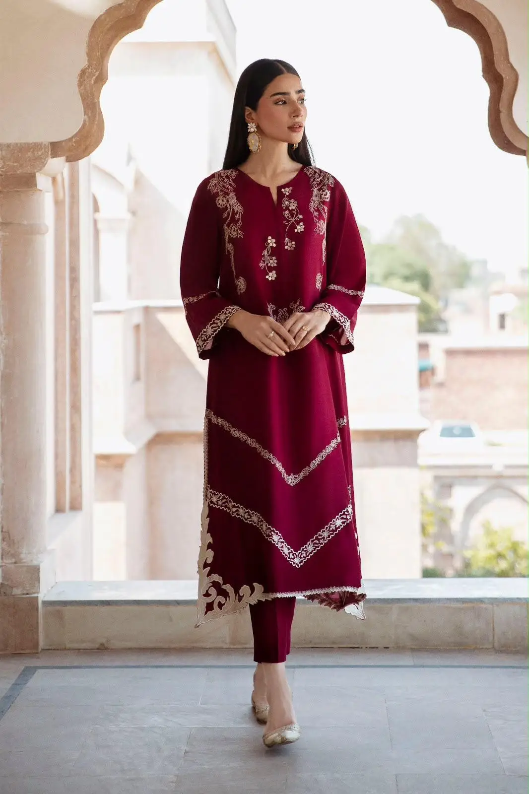 2 Pcs Women's Unstitched Embroidered Suit